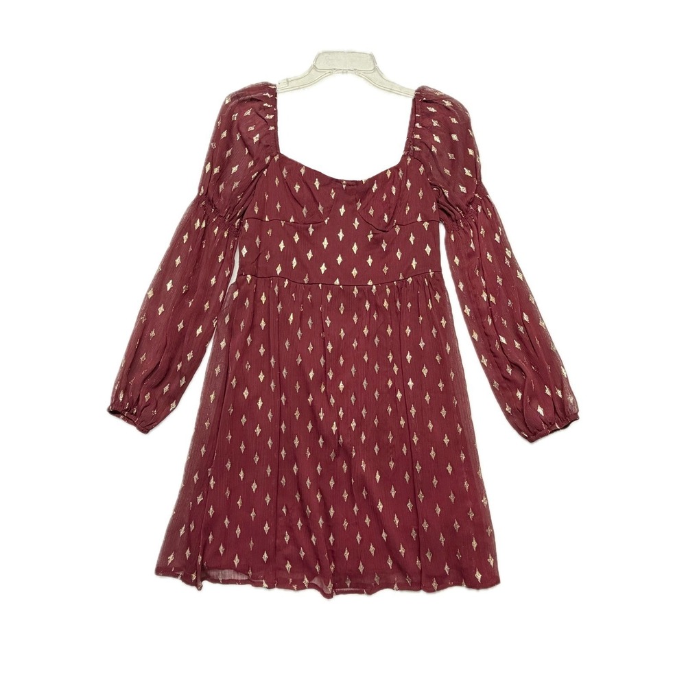 Renaissance Modern Dress Women's Medium Burgundy Flowy Boho Hippie Gypsy Whimsy